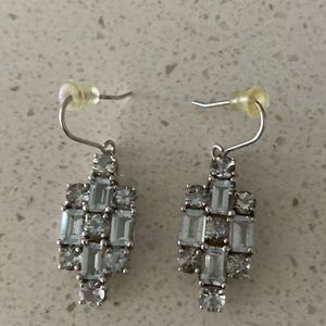 Silver Aquamarine drop earrings
